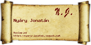 Nyáry Jonatán névjegykártya